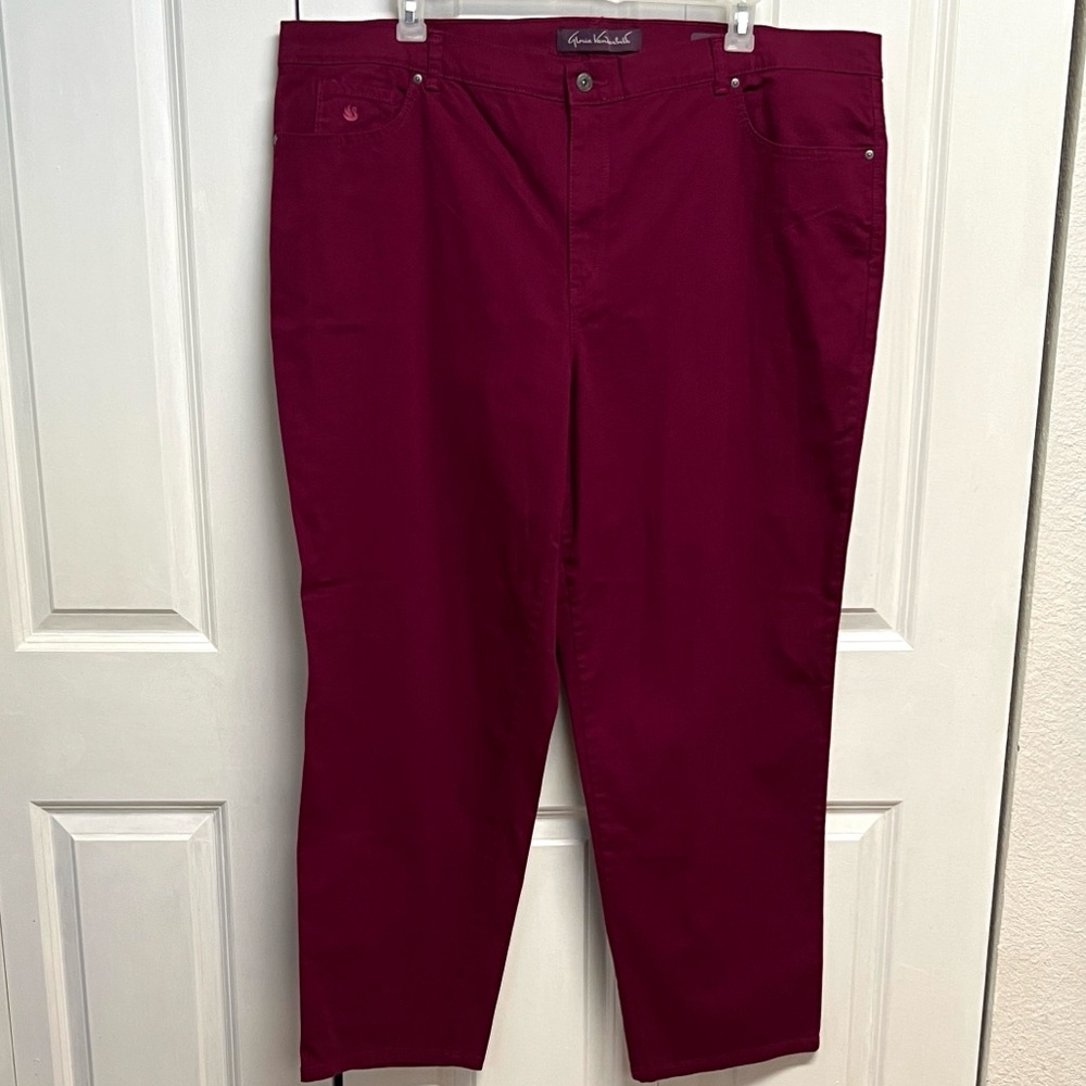 Gloria Vanderbilt Women's Boyfriend Jeans - Burgundy Plus Size 24W